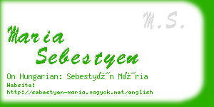 maria sebestyen business card